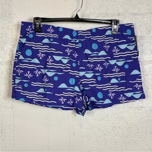 Columbia Blue and White Tropical Print Shorts
